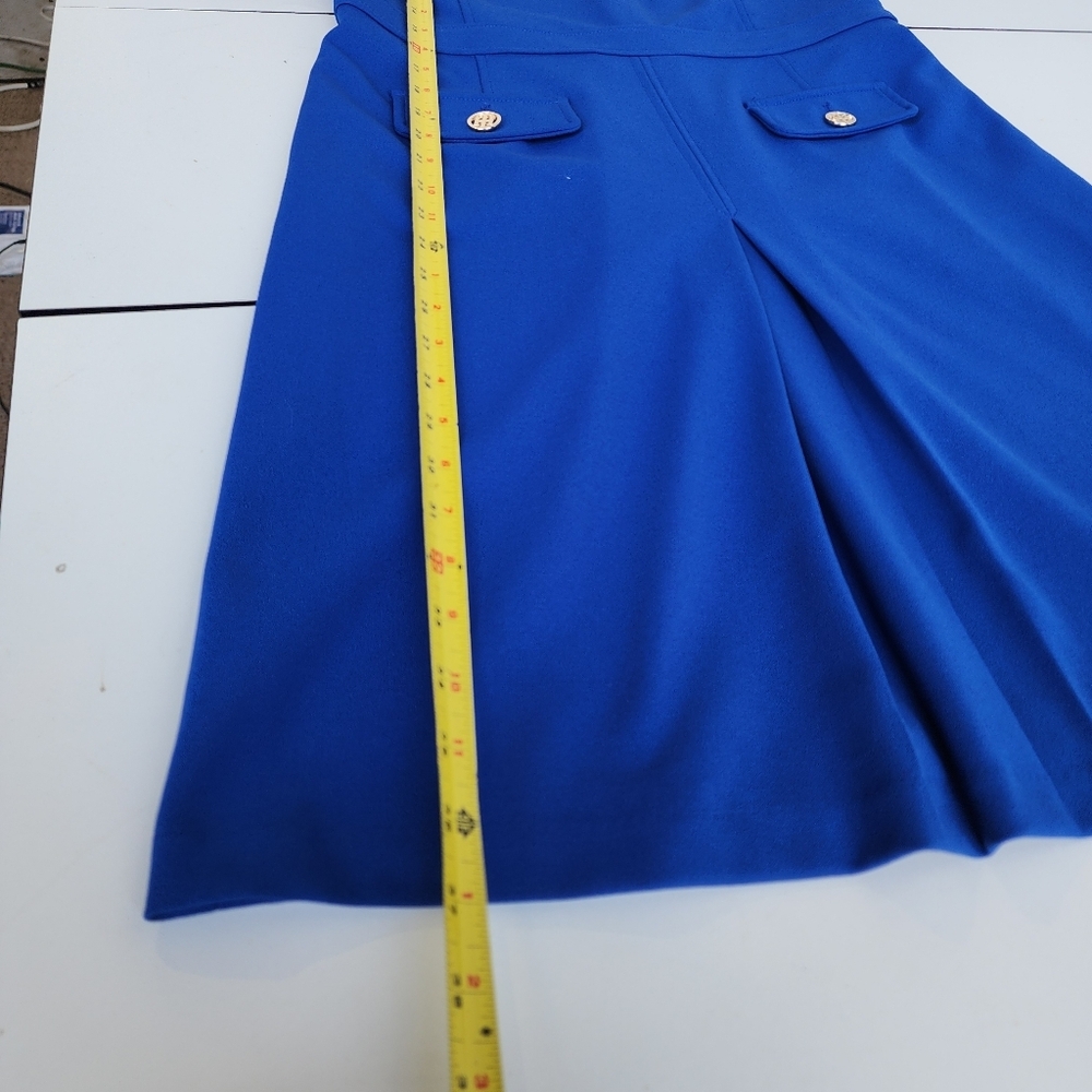 Tommy Hilfiger Blue Sheath Dress Short Sleeve Zip Back Stretch Scuba Sz 10 - Picture 11 of 15
